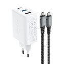 2w1 Ładowarka sieciowa z kablem USB-C + przejściówka adapter USB-C - HDMI 4K biały 2w1 Ładowarka sieciowa z kablem USB-C + przejściówka adapter USB-C - HDMI 4K biały