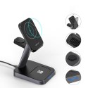 3w1 Ładowarka Qi 15W z uchwytem magnetycznym do iPhone Apple Watch i AirPods czarny 3w1 Ładowarka Qi 15W z uchwytem magnetycznym do iPhone Apple Watch i AirPods czarny