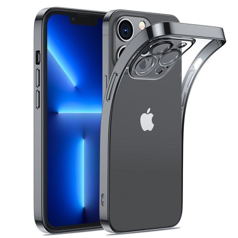 Case etui żelowe do iPhone 14 Plus obudowa pokrowiec z metaliczną ramką 14Q czarny Case etui żelowe do iPhone 14 Plus obudowa pokrowiec z metaliczną ramką 14Q czarny