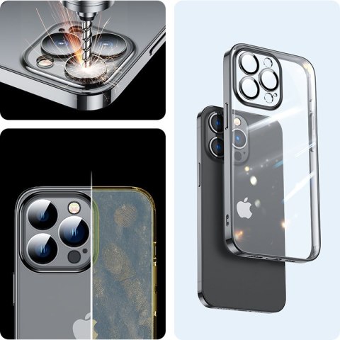 Case etui żelowe do iPhone 14 Plus obudowa pokrowiec z metaliczną ramką 14Q czarny Case etui żelowe do iPhone 14 Plus obudowa pokrowiec z metaliczną ramką 14Q czarny