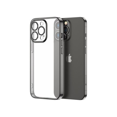 Case etui żelowe do iPhone 14 Plus obudowa pokrowiec z metaliczną ramką 14Q czarny Case etui żelowe do iPhone 14 Plus obudowa pokrowiec z metaliczną ramką 14Q czarny