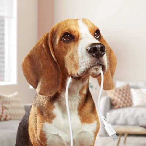 Kabel przewód USB-C 60W 20V 3A 1.2m biały Kabel przewód USB-C 60W 20V 3A 1.2m biały