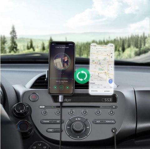 Kabel przewód audio AUX do iPhone MFI Lightning - 3.5 mmmini jack 1m szary Kabel przewód audio AUX do iPhone MFI Lightning - 3.5 mmmini jack 1m szary