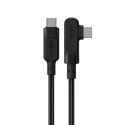 Kabel przewód kątowy w oplocie USB-C 100W 20V 5A 2m czarny Kabel przewód kątowy w oplocie USB-C 100W 20V 5A 2m czarny