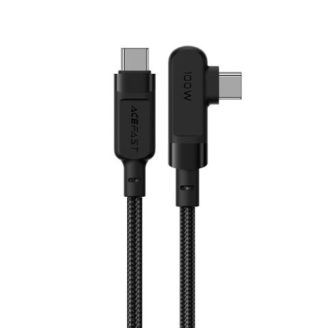 Kabel przewód kątowy w oplocie USB-C 100W 20V 5A 2m czarny Kabel przewód kątowy w oplocie USB-C 100W 20V 5A 2m czarny