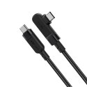 Kabel przewód kątowy w oplocie USB-C 100W 20V 5A 2m czarny Kabel przewód kątowy w oplocie USB-C 100W 20V 5A 2m czarny