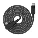 Kabel przewód kątowy w oplocie USB-C 100W 20V 5A 2m czarny Kabel przewód kątowy w oplocie USB-C 100W 20V 5A 2m czarny