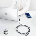 Kabel przewód kątowy w oplocie USB-C 100W 20V 5A 2m czarny Kabel przewód kątowy w oplocie USB-C 100W 20V 5A 2m czarny