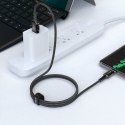 Kabel przewód w oplocie USB - USB-C 3A 1.2m czarny Kabel przewód w oplocie USB - USB-C 3A 1.2m czarny