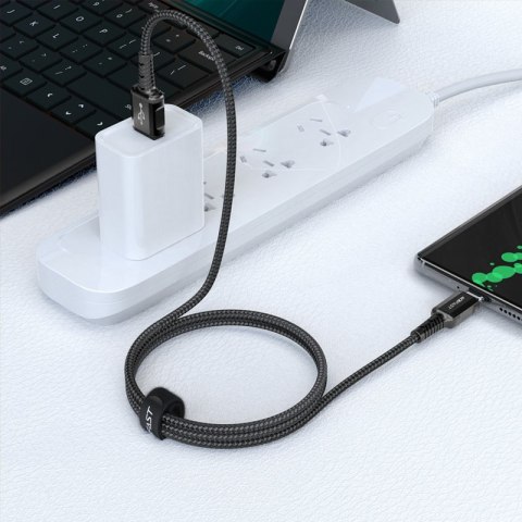 Kabel przewód w oplocie USB - USB-C 3A 1.2m czarny Kabel przewód w oplocie USB - USB-C 3A 1.2m czarny