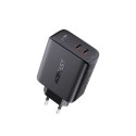 Ładowarka sieciowa 2x USB-C 40W PPS PD QC 3.0 AFC FCP czarny Ładowarka sieciowa 2x USB-C 40W PPS PD QC 3.0 AFC FCP czarny