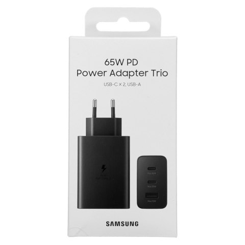 Ładowarka sieciowa 2x USB-C i 1x USB PPS PD 65W QC 3.0 AFC FCP czarny Ładowarka sieciowa 2x USB-C i 1x USB PPS PD 65W QC 3.0 AFC FCP czarny