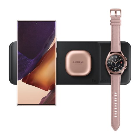 Stacja ładująca TRIO do telefonów Galaxy Watch słuchawek TWS + kabel USB-C czarny Stacja ładująca TRIO do telefonów Galaxy Watch słuchawek TWS + kabel USB-C czarny