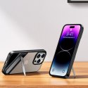Sztywne etui z żelową ramką i wbudowaną podstawką do iPhone 14 Pro czarny Sztywne etui z żelową ramką i wbudowaną podstawką do iPhone 14 Pro czarny