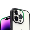 Sztywne etui z żelową ramką i wbudowaną podstawką do iPhone 14 Pro czarny Sztywne etui z żelową ramką i wbudowaną podstawką do iPhone 14 Pro czarny