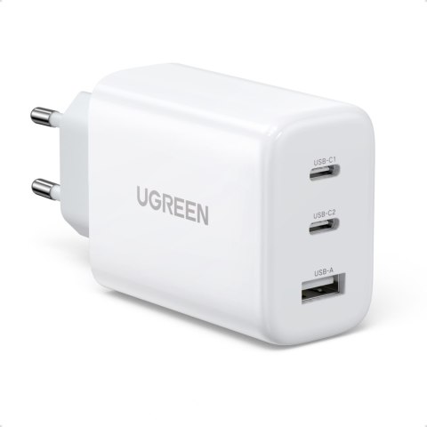 Szybka ładowarka sieciowa 2x USB-C USB 65W PD QC biała Szybka ładowarka sieciowa 2x USB-C USB 65W PD QC biała