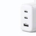 Szybka ładowarka sieciowa 2x USB-C USB 65W PD QC biała Szybka ładowarka sieciowa 2x USB-C USB 65W PD QC biała