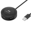 4w1 HUB rozdzielacz adapter USB 2.0 do 4x USB-A 480Mb/s 1m czarny 4w1 HUB rozdzielacz adapter USB 2.0 do 4x USB-A 480Mb/s 1m czarny