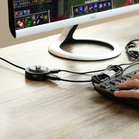 4w1 HUB rozdzielacz adapter USB 2.0 do 4x USB-A 480Mb/s 1m czarny 4w1 HUB rozdzielacz adapter USB 2.0 do 4x USB-A 480Mb/s 1m czarny