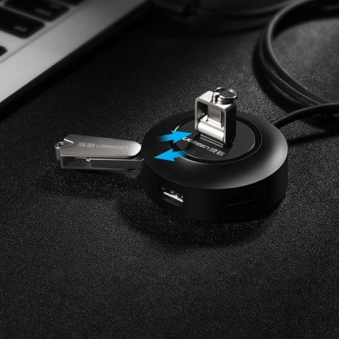 4w1 HUB rozdzielacz adapter USB 2.0 do 4x USB-A 480Mb/s 1m czarny 4w1 HUB rozdzielacz adapter USB 2.0 do 4x USB-A 480Mb/s 1m czarny