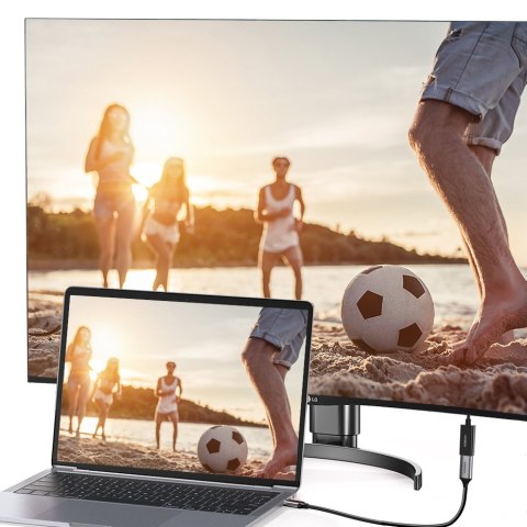 Adapter przejściówka z DisplayPort (męski) - HDMI (żeński) 4K 2K czarny Adapter przejściówka z DisplayPort (męski) - HDMI (żeński) 4K 2K czarny