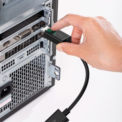 Adapter przejściówka z DisplayPort (męski) - HDMI (żeński) 4K 2K czarny Adapter przejściówka z DisplayPort (męski) - HDMI (żeński) 4K 2K czarny