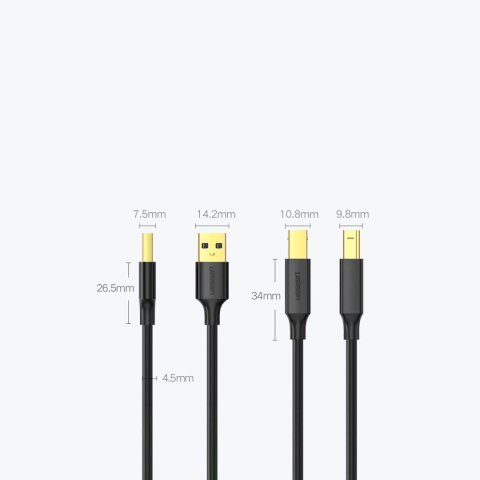 Długi kabel przewód do drukarki USB-A - USB-B 480Mb/s 5m czarny Długi kabel przewód do drukarki USB-A - USB-B 480Mb/s 5m czarny
