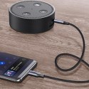 Kabel przewód audio w oplocie USB-C - mini jack 3.5mm 1m szary Kabel przewód audio w oplocie USB-C - mini jack 3.5mm 1m szary