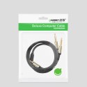 Kabel przewód rozdzielacz audio mini jack 3.5 mm - 2x jack 6.35mm 1m szary