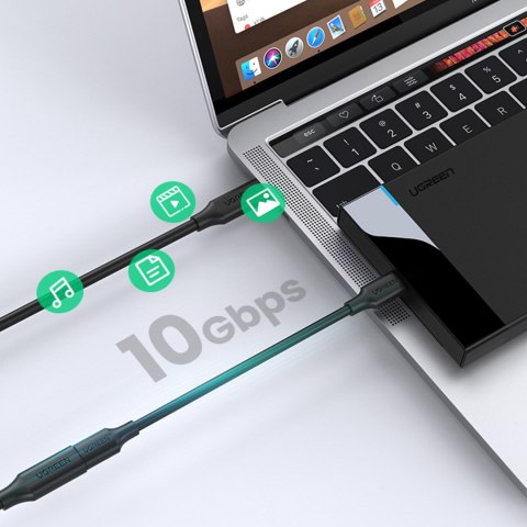 Przedłużacz kabla przewodu USB-C 100W 10Gb/s 1m czarny Przedłużacz kabla przewodu USB-C 100W 10Gb/s 1m czarny