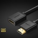 Przedłużacz przejściówka kabla HDMI 2.0 4K 1m czarny Przedłużacz przejściówka kabla HDMI 2.0 4K 1m czarny