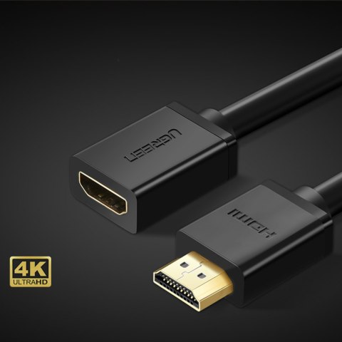 Przedłużacz przejściówka kabla HDMI 2.0 4K 1m czarny Przedłużacz przejściówka kabla HDMI 2.0 4K 1m czarny
