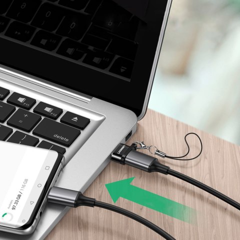 Przejściówka adapter gniazdo z wtyczki USB-C na USB czarny Przejściówka adapter gniazdo z wtyczki USB-C na USB czarny