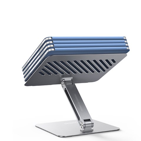 Stojak składana podstawka pod laptopa tablet do pracy na stojąco srebrny Stojak składana podstawka pod laptopa tablet do pracy na stojąco srebrny