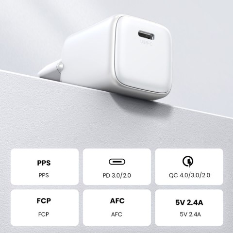 Szybka ładowarka sieciowa GaN 1x USB-C 30W PD Nexode Mini biała Szybka ładowarka sieciowa GaN 1x USB-C 30W PD Nexode Mini biała
