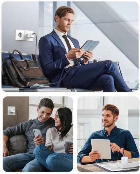 Szybka ładowarka sieciowa GaN 1x USB-C 30W PD Nexode Mini biała Szybka ładowarka sieciowa GaN 1x USB-C 30W PD Nexode Mini biała