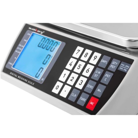 Waga sklepowa handlowa licząca LCD 22.3 x 17.4 cm 30 kg / 1 g Waga sklepowa handlowa licząca LCD 22.3 x 17.4 cm 30 kg / 1 g