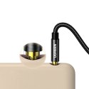 Wytrzymały kabel przewód audio AUX w oplocie wtyczka kątowa minijack 3.5 mm 1m niebieski Wytrzymały kabel przewód audio AUX w oplocie wtyczka kątowa minijack 3.5 mm 1m niebieski