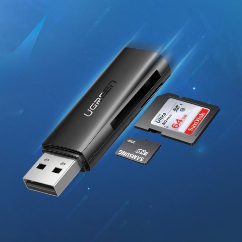 Czytnik kart pamięci SD TF do komputera USB 3.0 czarny Czytnik kart pamięci SD TF do komputera USB 3.0 czarny