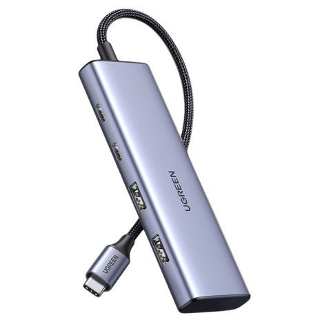 HUB adapter portów USB-C - 2x USB-A 2x USB-C 20cm szary HUB adapter portów USB-C - 2x USB-A 2x USB-C 20cm szary