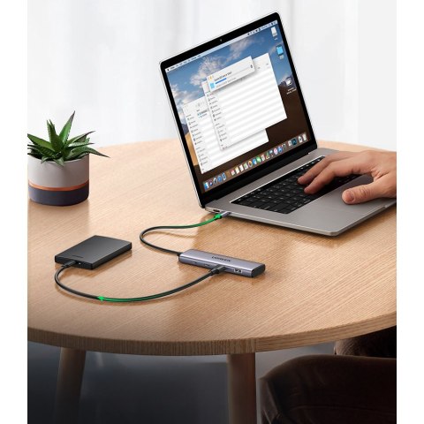 HUB adapter portów USB-C - 2x USB-A 2x USB-C 20cm szary HUB adapter portów USB-C - 2x USB-A 2x USB-C 20cm szary