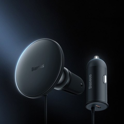 Ładowarka indukcyjna do samochodu na kratkę MagSafe 15W USB 25W czarna