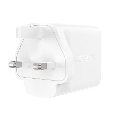 Ładowarka sieciowa wtyczka angielska UK GaN 65W 1x USB 2x USB-C PD biała Ładowarka sieciowa wtyczka angielska UK GaN 65W 1x USB 2x USB-C PD biała