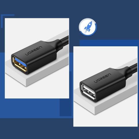 Przedłużacz kabla przewodu USB 3.0 1m czarny Przedłużacz kabla przewodu USB 3.0 1m czarny