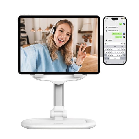 Regulowany stojak podstawka na tablet i telefon Seashell Series biały Regulowany stojak podstawka na tablet i telefon Seashell Series biały