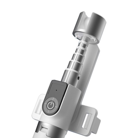 Selfie stick kijek teleskopowy do selfie ze statywem i pilotem BT F18W biały Selfie stick kijek teleskopowy do selfie ze statywem i pilotem BT F18W biały