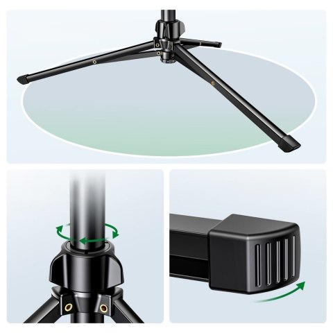 Selfie stick ze stojakiem i pilotem Bluetooth długi kijek do selfie 1.8m czarny Selfie stick ze stojakiem i pilotem Bluetooth długi kijek do selfie 1.8m czarny