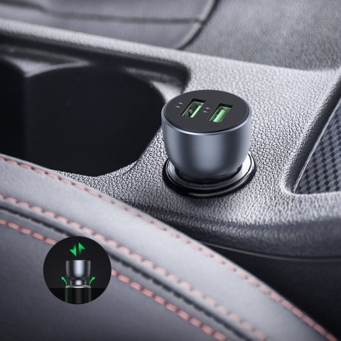 Szybka ładowarka samochodowa 2x USB 36W Quick Charge SCP FCP AFC szary Szybka ładowarka samochodowa 2x USB 36W Quick Charge SCP FCP AFC szary