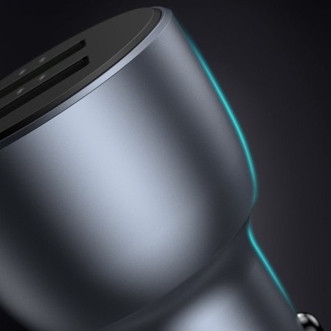 Szybka ładowarka samochodowa 2x USB 36W Quick Charge SCP FCP AFC szary Szybka ładowarka samochodowa 2x USB 36W Quick Charge SCP FCP AFC szary