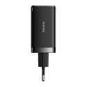 Szybka ładowarka sieciowa GaN 2x USB-C USB 65W + kabel USB-C czarna Szybka ładowarka sieciowa GaN 2x USB-C USB 65W + kabel USB-C czarna